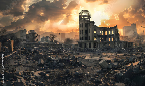 Hiroshima Day copy space background photo