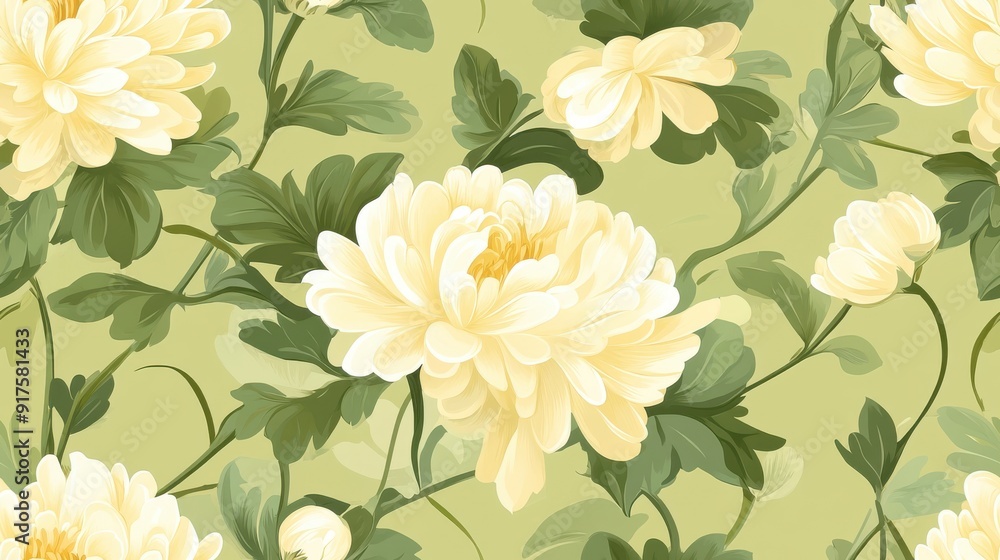 Seamless lathyrus chrysanthemum design for textile Seamless lathyrus chrysanthemum design for textile