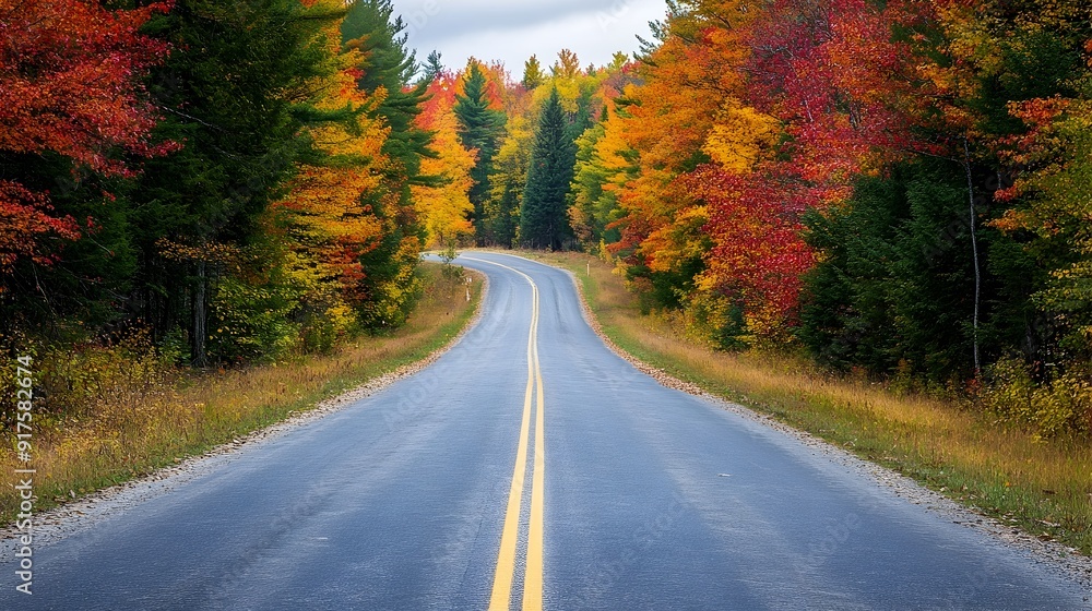 Vibrant Autumn Road Journey Through Nature's Colorful Palette Vibrant Autumn Road Journey Through Nature's Colorful Palette