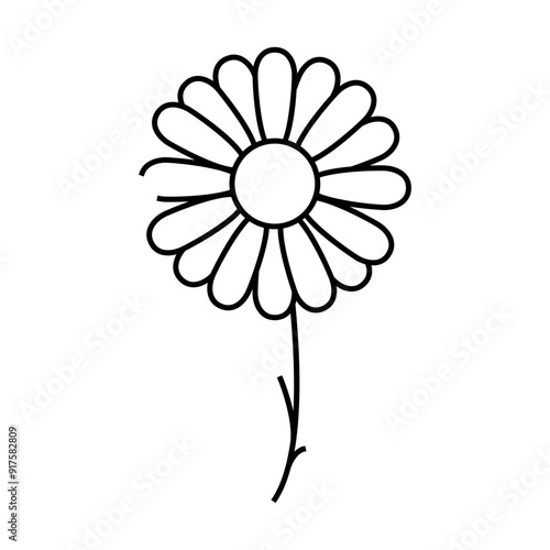 chamomile flower line icon vector. chamomile flower sign. isolated contour symbol black illustration