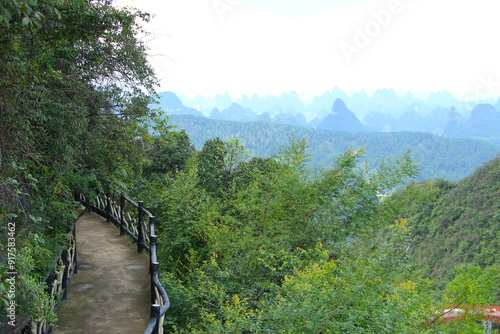 Hiking in Ruyi Mountain, Yangshuo, China