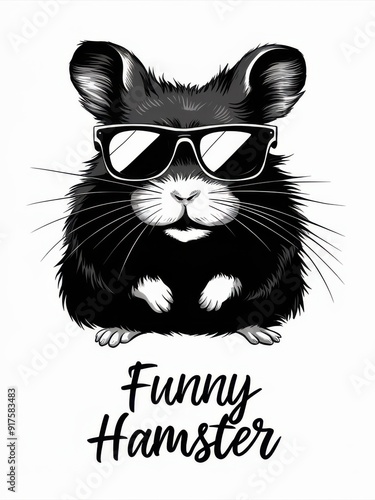 Cool Hamster with Sunglasses and Stylish Pose