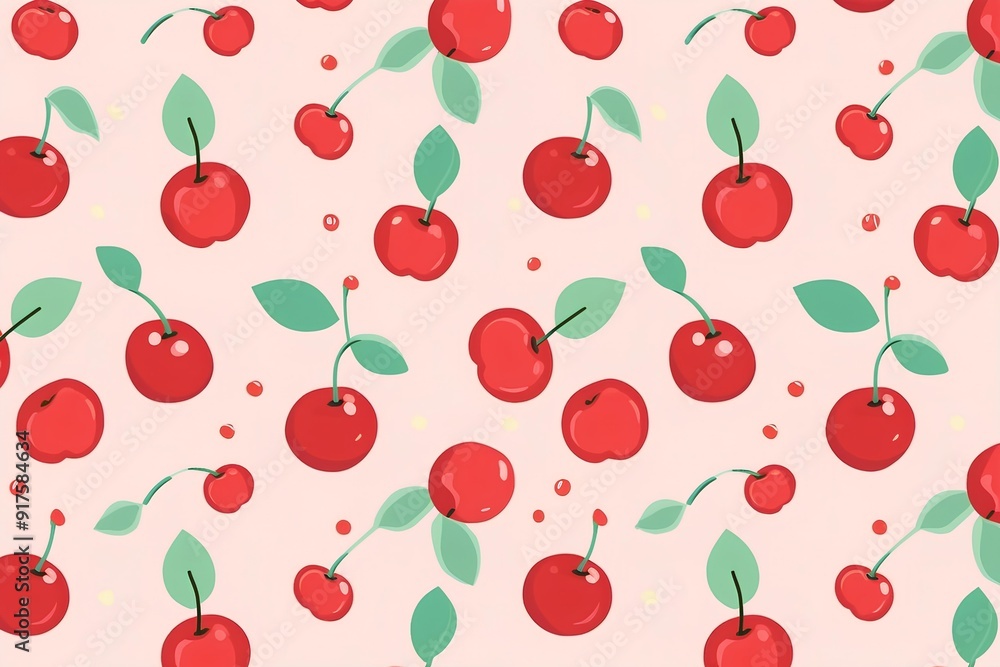 cherry pattern made by midjourny cherry pattern made by midjourny