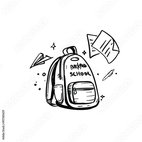 Back to School, School Bag Illustration photo