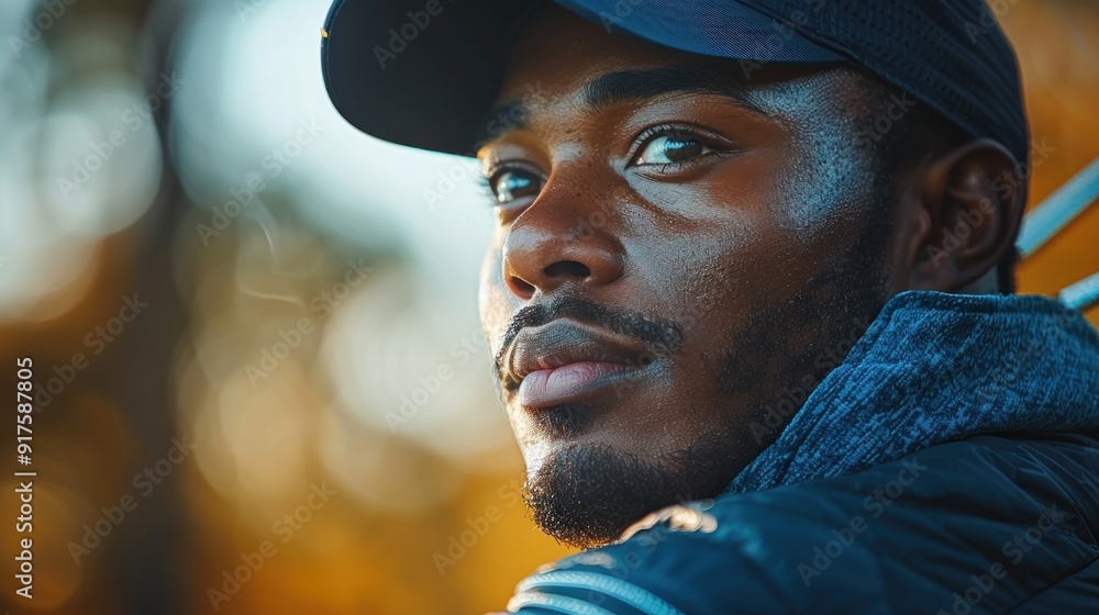 Man in a Cap Looking to the Side Man in a Cap Looking to the Side