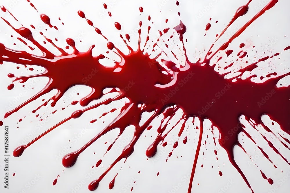 Red blood splatter on white background. Red blood splatter on white background.