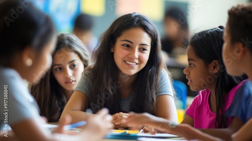 Group of Diverse Students Engaged in Learning in a Classroom Setting