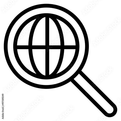Search Icon in Line Style Suitable for Web, Apps, Presentation, or Printable Meaning	