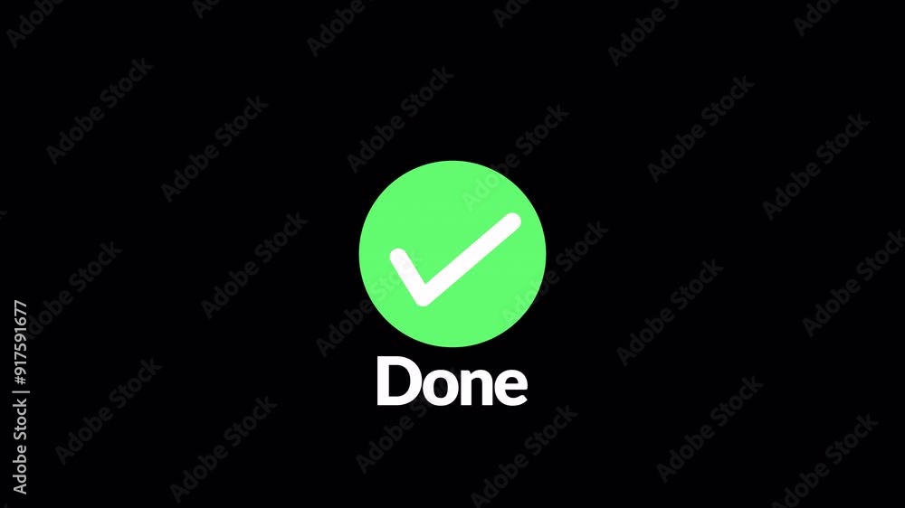 white check tick mark  animation video, Animated white check mark icon. tick mark animation on black background.