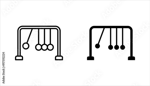 Newton cradle icon set, Pendulum icon. vector llustration on white background