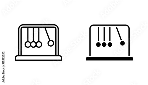 Newton cradle icon set, Pendulum icon. vector llustration on white background