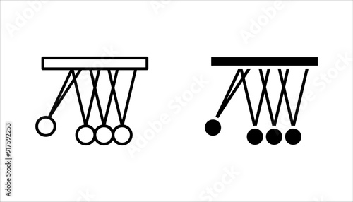 Newton cradle icon set, Pendulum icon. vector llustration on white background