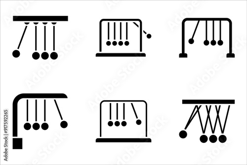 Newton cradle icon set, Pendulum icon. vector llustration on white background