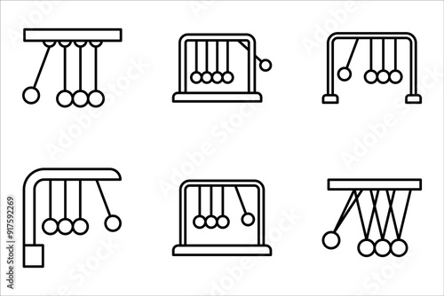Newton cradle icon set, Pendulum icon. vector llustration on white background