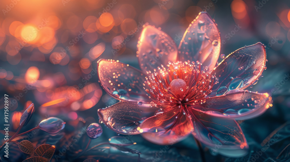 a single flower blossom, magical, details, fantasy, beautiful,generative ai a single flower blossom, magical, details, fantasy, beautiful,generative ai