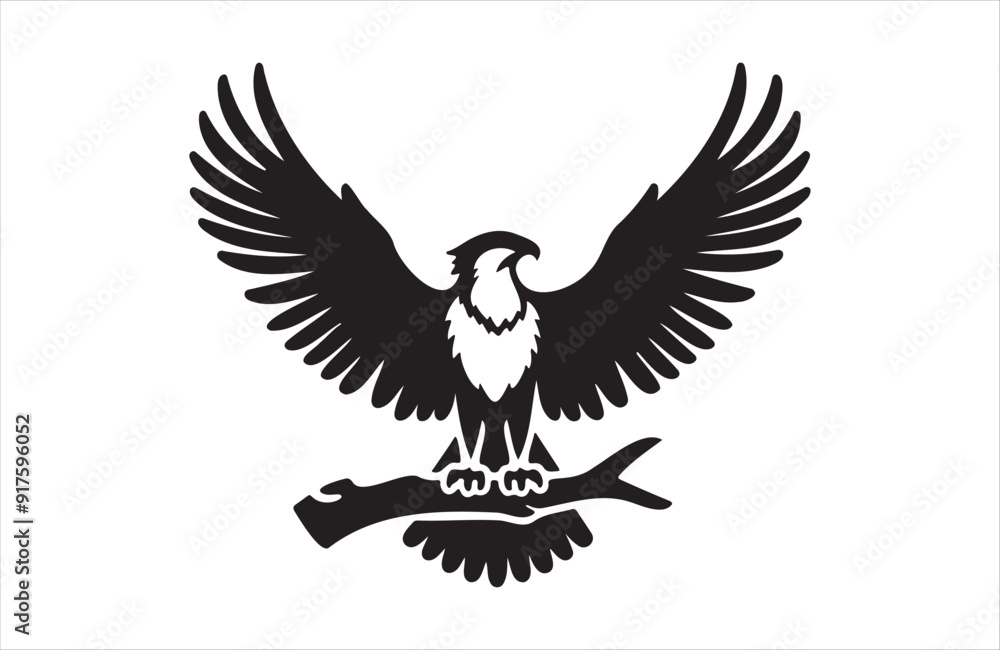 Fototapeta premium a silhouette vector of Osprey icon in white background