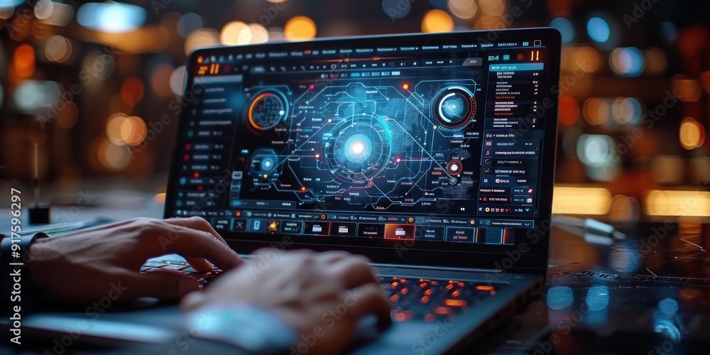 Futuristic Laptop Interface Futuristic Laptop Interface