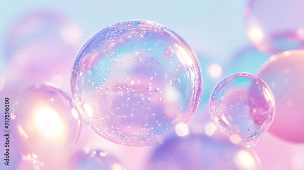 A Capture of Ethereal Bubbles in Soft Pastel Colors A Capture of Ethereal Bubbles in Soft Pastel Colors