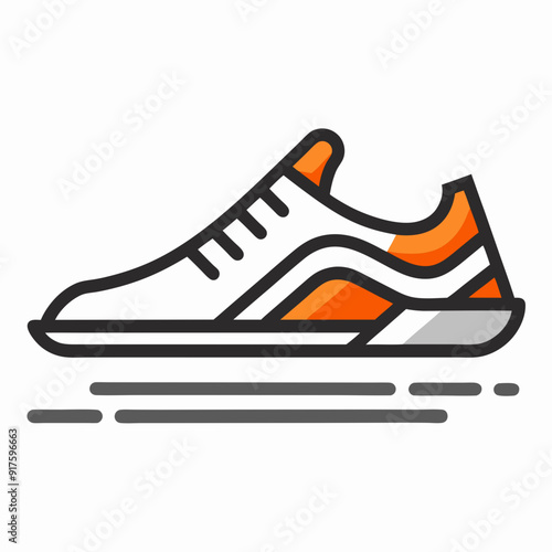 Running Shoe Icon Line Style on a white background.