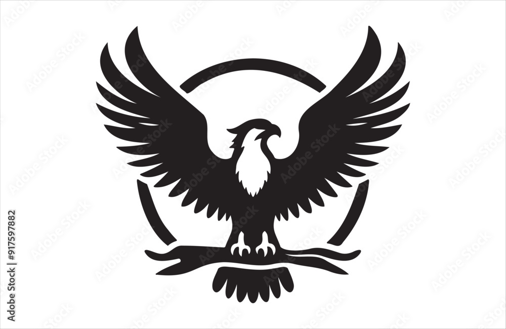 Obraz premium a silhouette vector of Osprey icon in white background