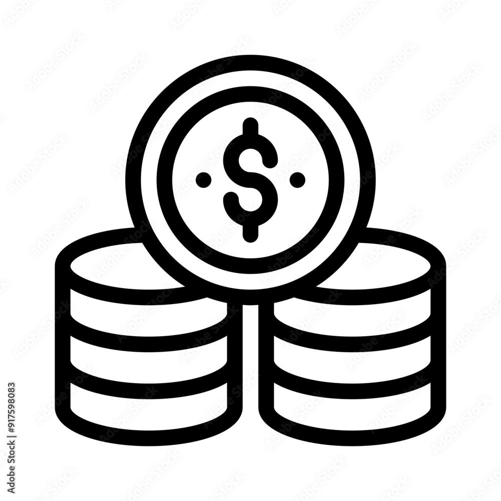 coins line icon coins line icon