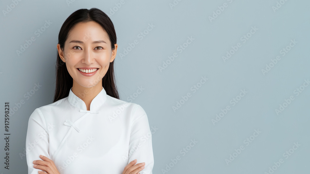 Korean female smile in traditional culture dress cheongsam, ethnicity Korean female smile in traditional culture dress cheongsam, ethnicity