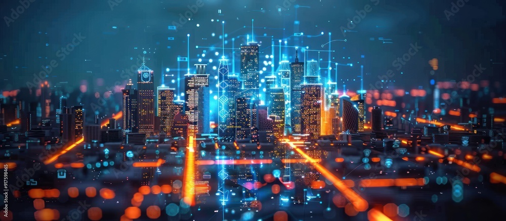 Fototapeta premium Digital Cityscape