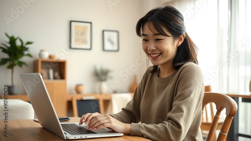 20代、30代デスクワークをしているアジア人女性　Asian woman in her 20s or 30s working at a desk photo