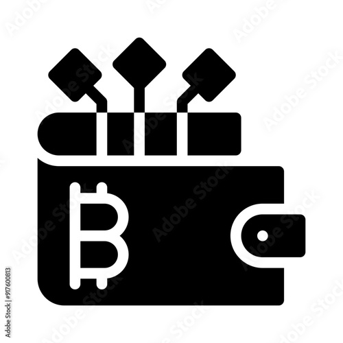 cryptocurrency wallet glyph icon