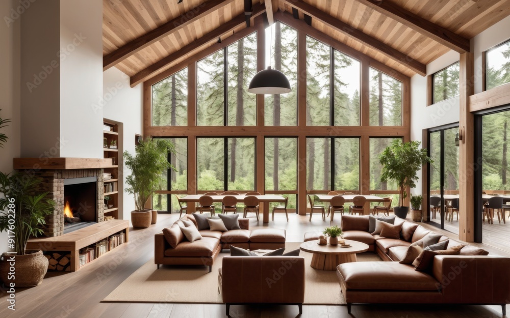 Modern and Spacious Living Room with High Ceiling, Natural Light Modern and Spacious Living Room with High Ceiling, Natural Light
