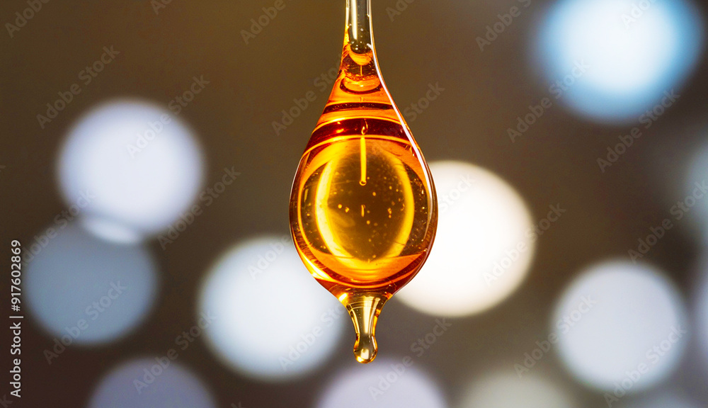 custom made wallpaper toronto digitalClose-Up of a Honey Drop with Warm Lighting