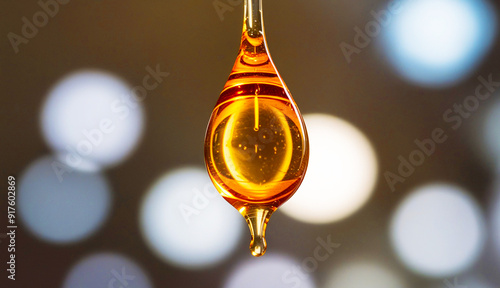 Wallpaper Mural Close-Up of a Honey Drop with Warm Lighting Torontodigital.ca