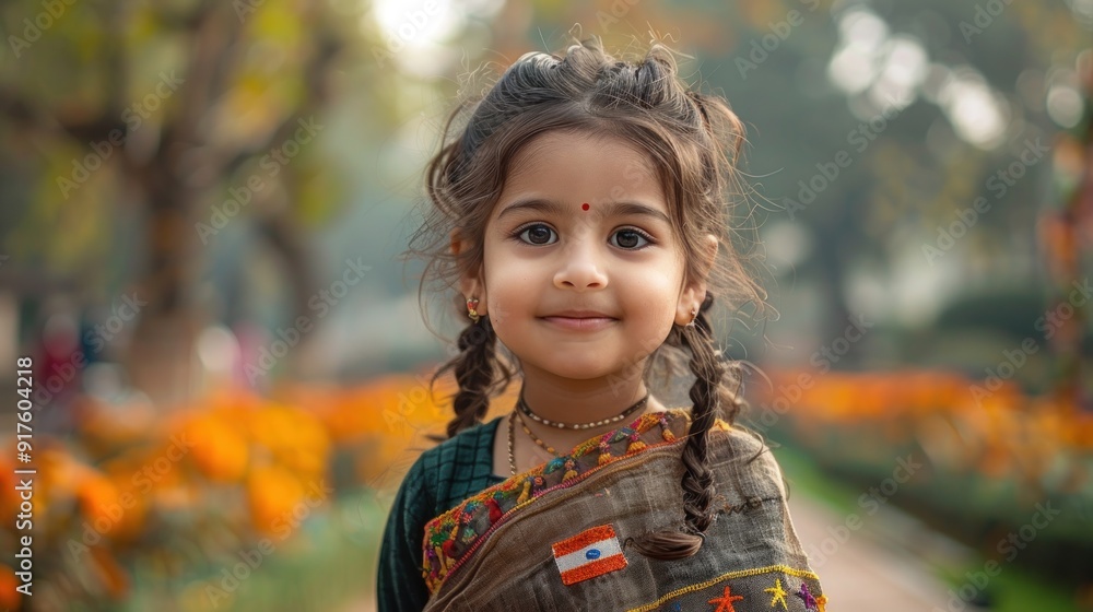 Portrait of a young girl with traditional Indian attire. Portrait of a young girl with traditional Indian attire.