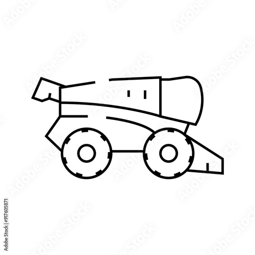 combine harvester line icon vector. combine harvester sign. isolated contour symbol black illustration