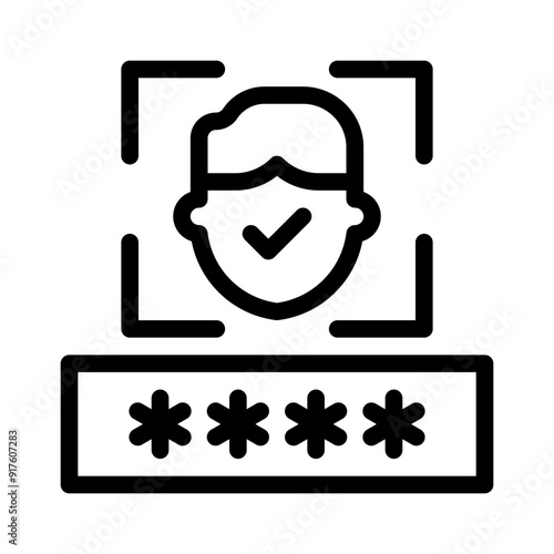 authentication line icon