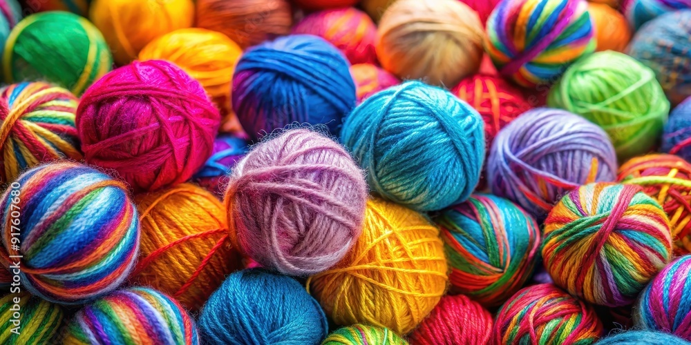 Close-up of colorful knitting yarn balls in various sizes and textures, knitting, yarn, balls, colorful, close-up, wool, hobby Close-up of colorful knitting yarn balls in various sizes and textures, knitting, yarn, balls, colorful, close-up, wool, hobby