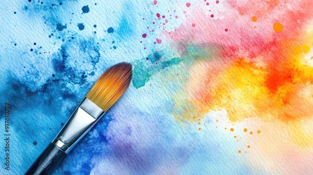 Abstract watercolor painted background with brush Abstract watercolor painted background with brush