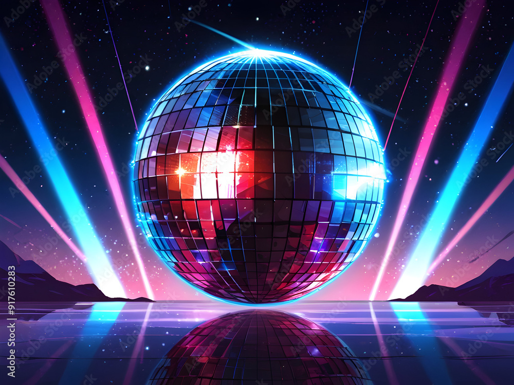 disco ball with disco lights,Ai generated disco ball with disco lights,Ai generated