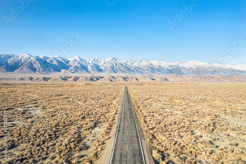 Endless Road to Lone Pine with Sierra Nevada Backdrop