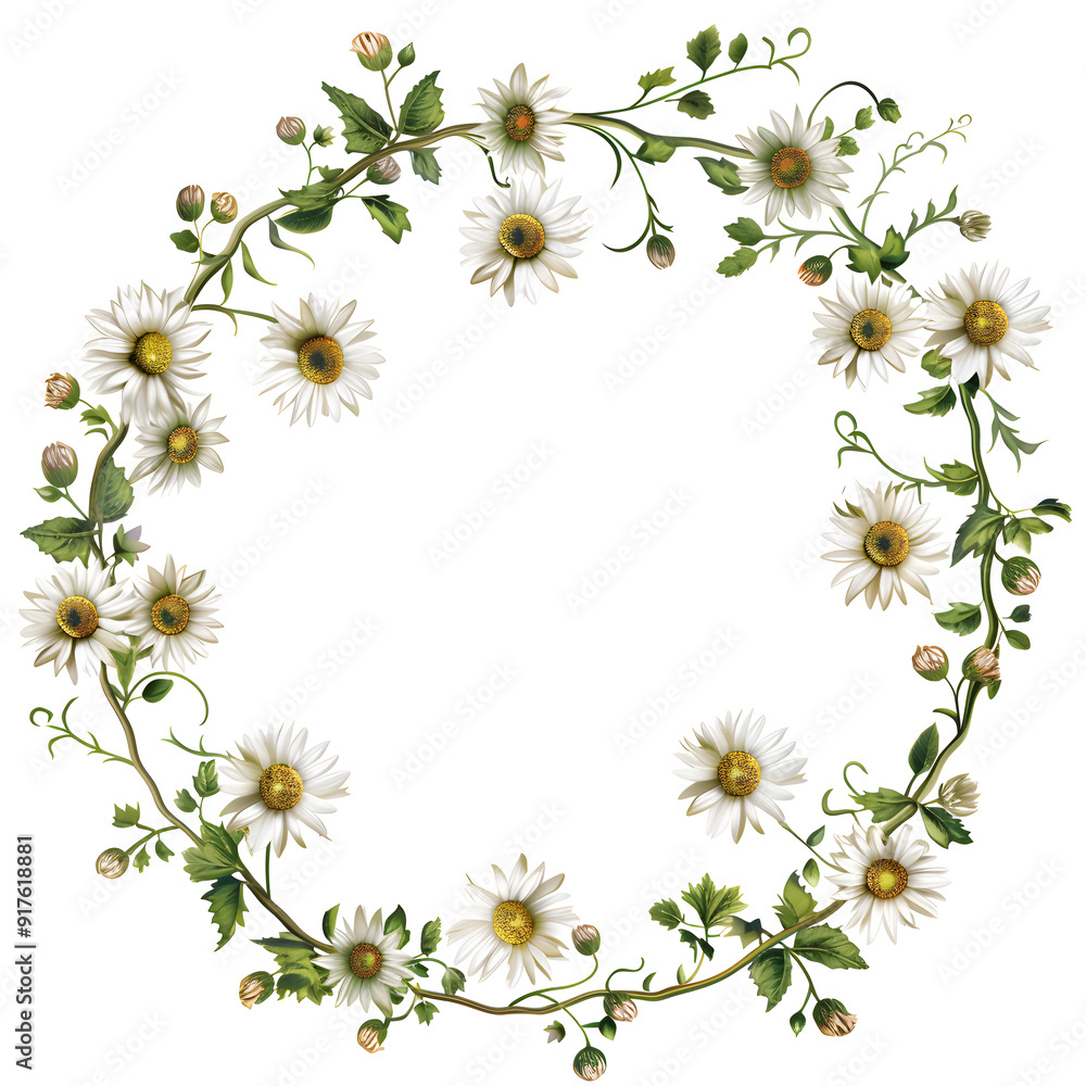 Obraz premium Daisy chain frame illustration