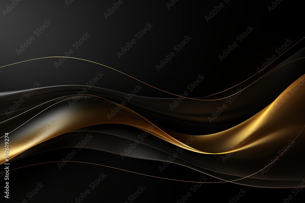 Abstract black and gold wave background. Abstract black and gold wave background.