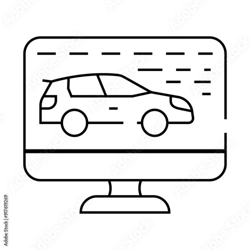 computer diagnostics of cars line icon vector. computer diagnostics of cars sign. isolated contour symbol black illustration