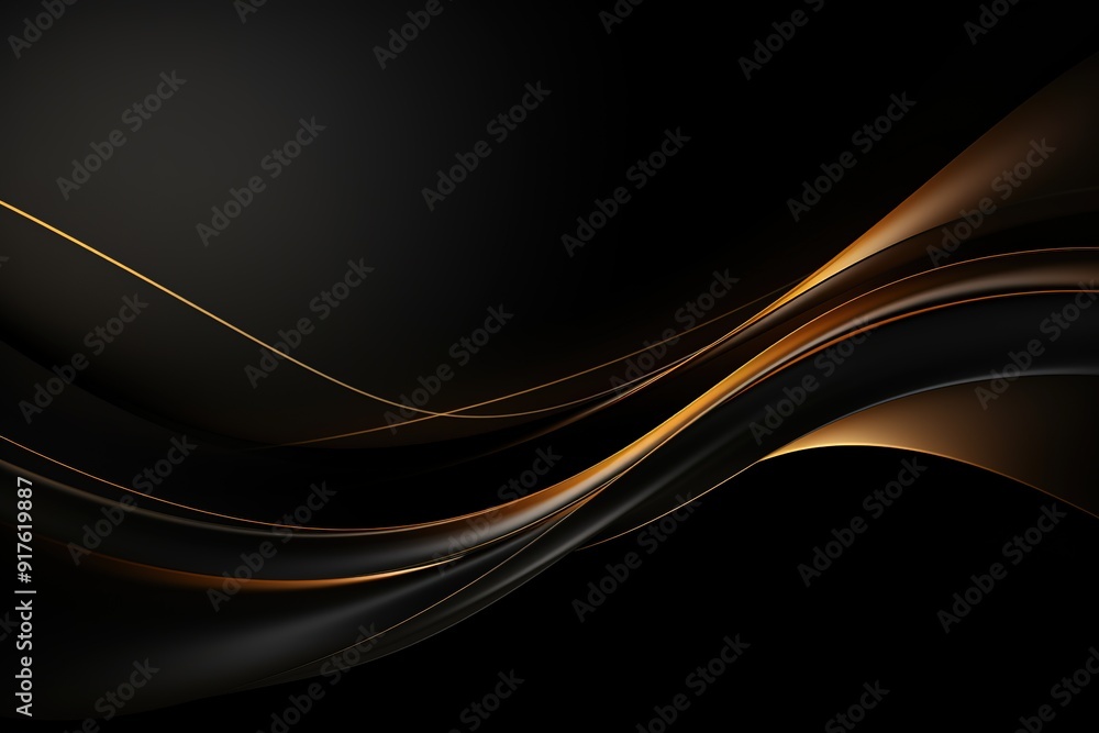 Abstract black and gold wave background. Abstract black and gold wave background.