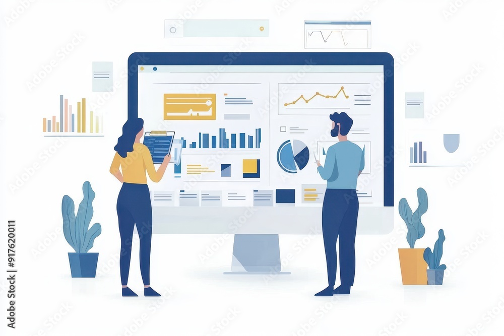 Strategic SEO and Keyword Planning by Business Professionals in Minimalist Flat Illustration Style Strategic SEO and Keyword Planning by Business Professionals in Minimalist Flat Illustration Style