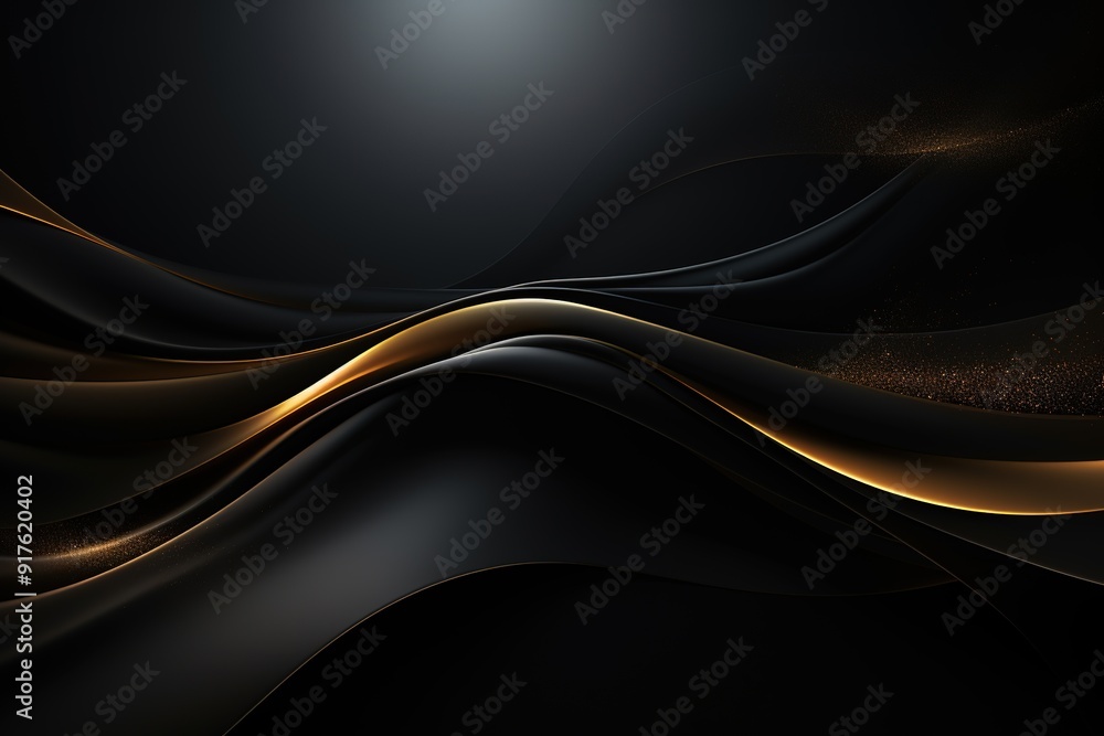 Abstract black and gold wave background. Abstract black and gold wave background.