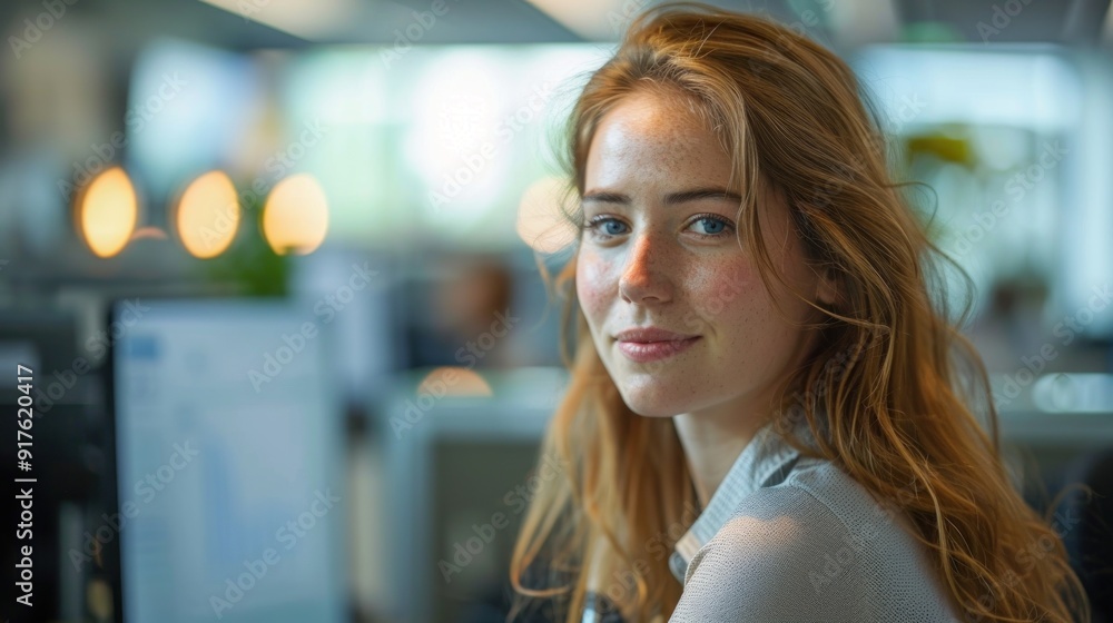 Portrait of a Young Woman in Office Setting Portrait of a Young Woman in Office Setting