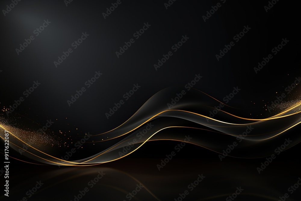 Abstract black and gold wave background. Abstract black and gold wave background.