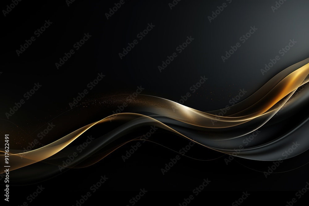 Abstract black and gold wave background. Abstract black and gold wave background.