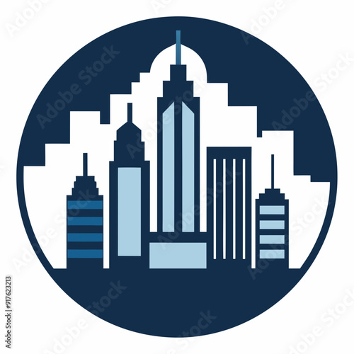 Buildings vector city icon. vector illustration in flat design, skyscraper. hotel symbol. Penthouse logo.