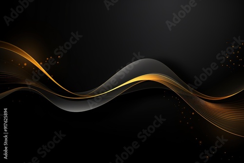 Abstract black and gold wave background.